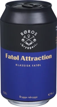Fatøl Attraction 4,7% Fra Røros Bryggeri, Boks 24*0,33l