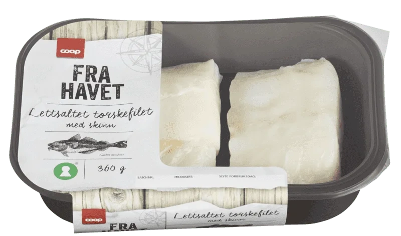 Coop Lettsaltet Torsk med Skinn 360g