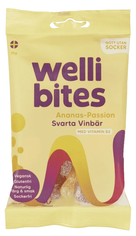Wellibites Ananas, pasjonfrukt og solbær