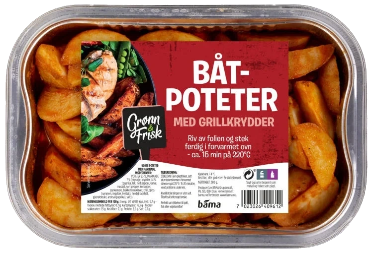 Båtpoteter m/Grillkrydder 300g Grønn&Frisk