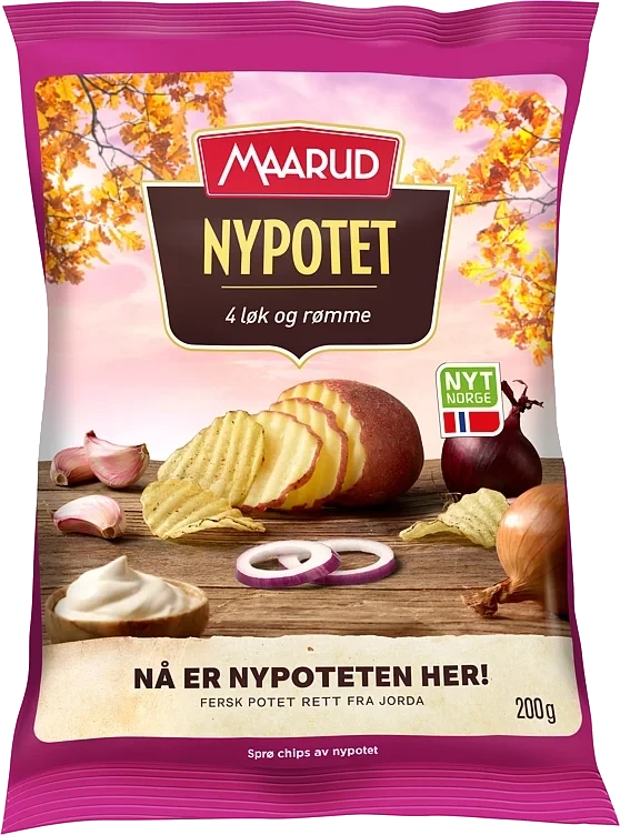Potetgull Nypotet 4 Løk&Rømme 200g Maarud