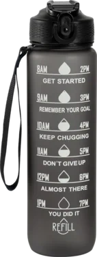 Drikkeflaske Black 1000ml Hollywood Motivational Bottle