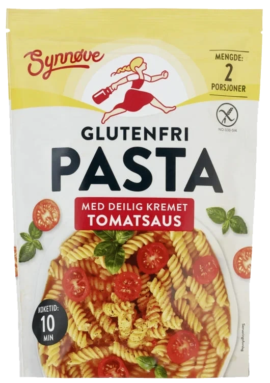 Pasta m/Tomatsaus Gl.Fri 163g Synnøve