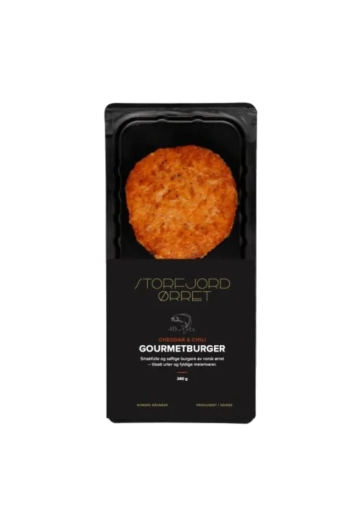 Ørretburger Cheddar&Chili 260g Storfjordørret