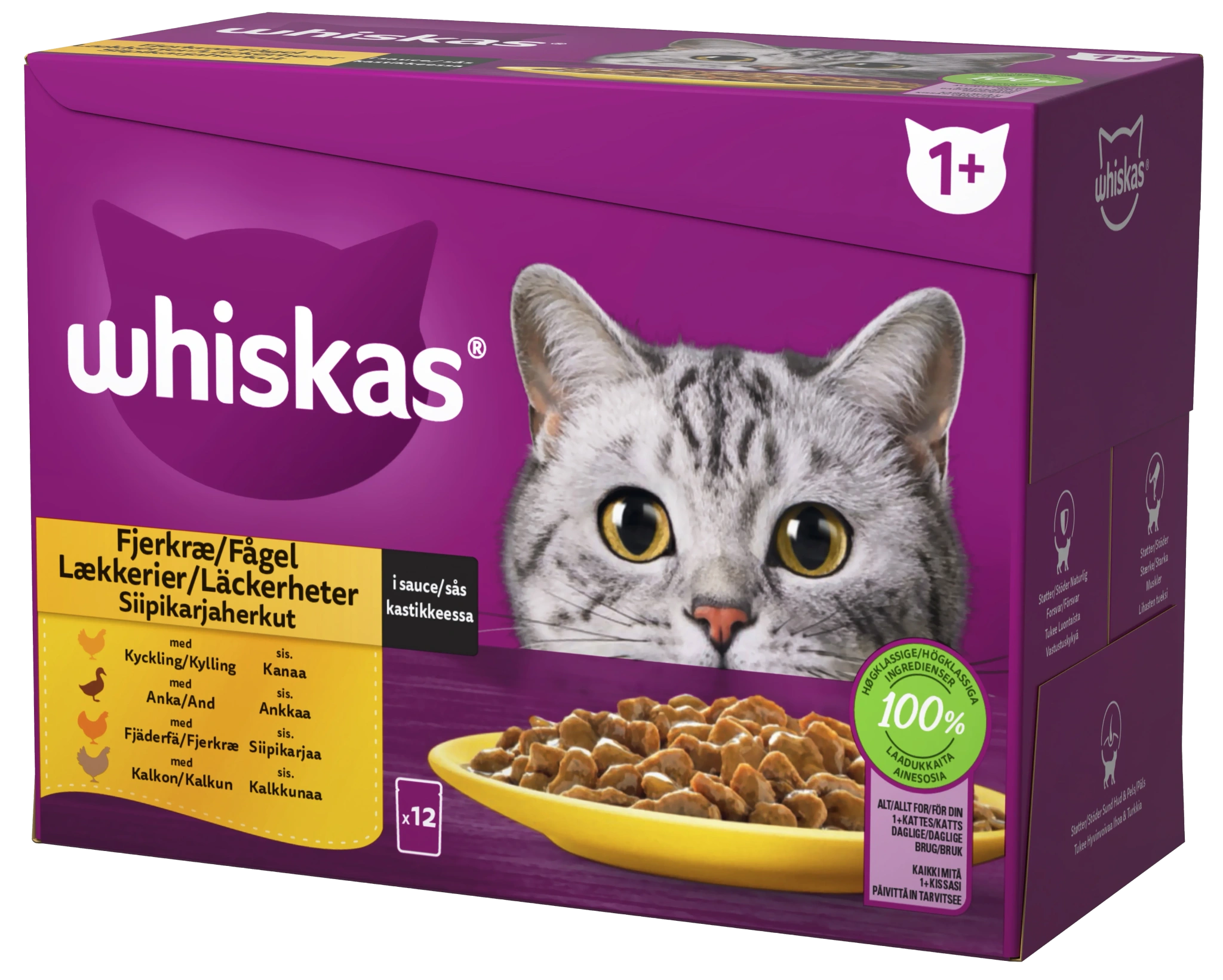 Kattmat Fågel läckerheter i sås 12-pack