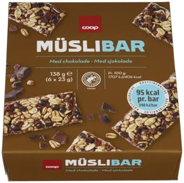 Chocolate Muesli Bar, 6 Pcs