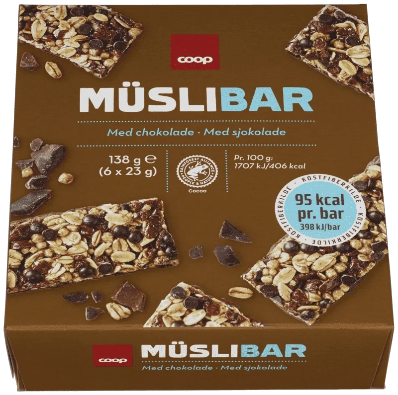 Coop Müslibar Sjokolade 6pk 138g