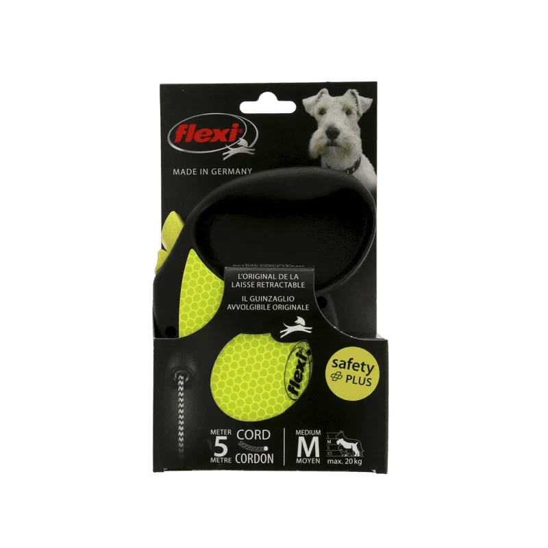 Flexi Neon Refleks Svart/Neon S 5m