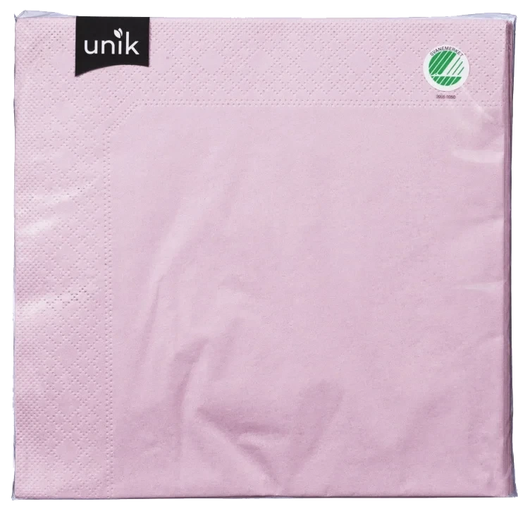 Serviett Middag Rosa 50stk Unik