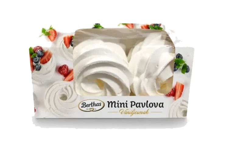 Mini Pavlova Vanilje 120g Berthas