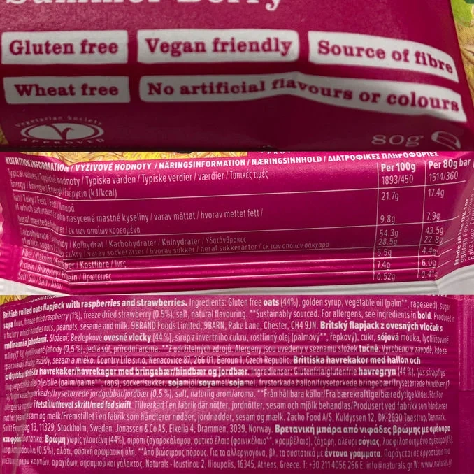 Mellanmålsbar Sommarbär 20-pack