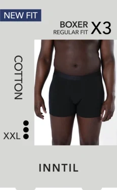 Men's Boxer, 3-pack, Black, Xxl