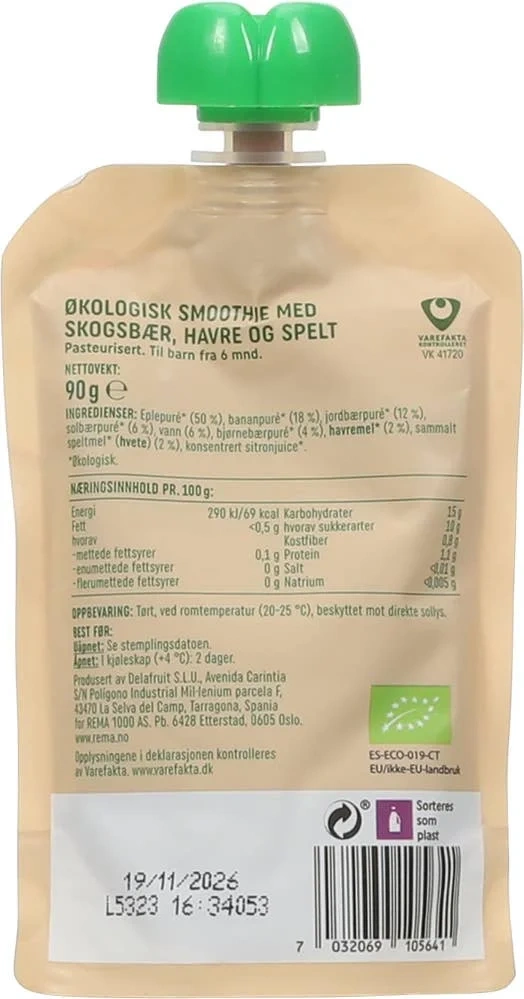 Økologisk smoothie skogsbær
