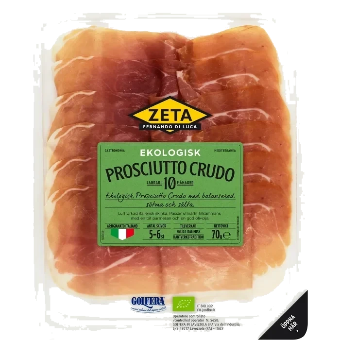 Skinka Lufttorkad Prosciutto Crudo Ekologisk 70g Zeta