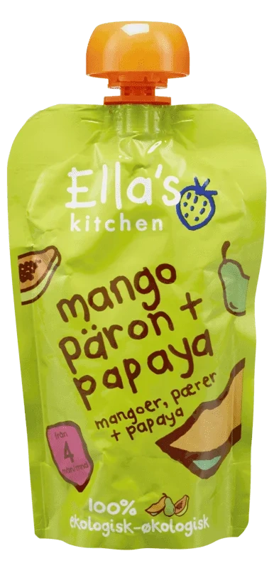 Ella's Kitchen Mango Pære+Papaya Fruktpuré 4 mnd