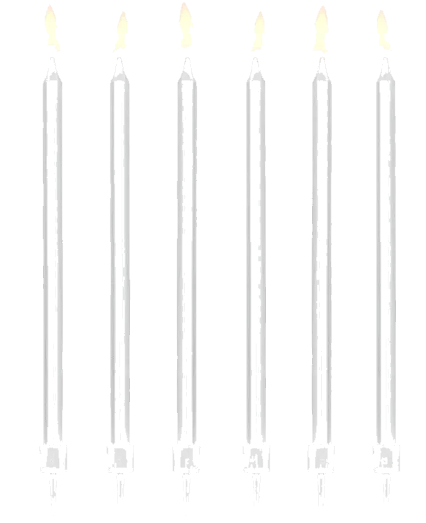 Kakelys Hvite med Holder 14cm 12stk Partydeco