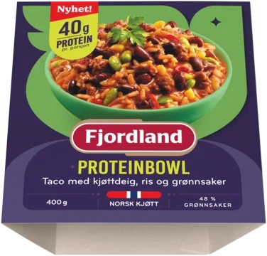 Fjordland Proteinbowl Taco med Kjøttdeig, Ris og Grønnsaker 400g