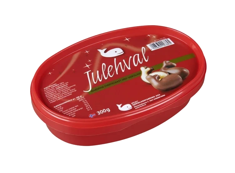 Julehval Marsipan m/Sjokolade 300g Hval
