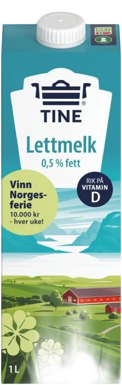 Tine Lettmelk 0,5% 1l
