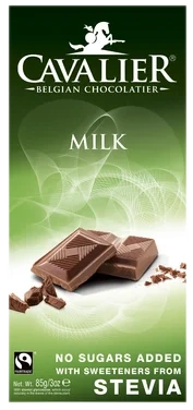 Cavalier Melkesjokolade Søtet med Stevia, Plate 85g