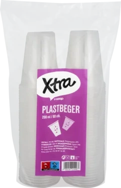 Plastbeger 200ml 80stk Xtra