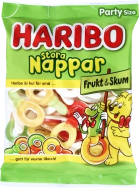 Stora Nappar Frukt & Skum 750g Haribo