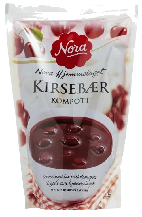 Nora Kirsebærkompott 455g