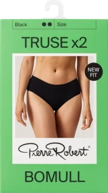 Truse Cotton X2 Dame Black M Pierre Robert