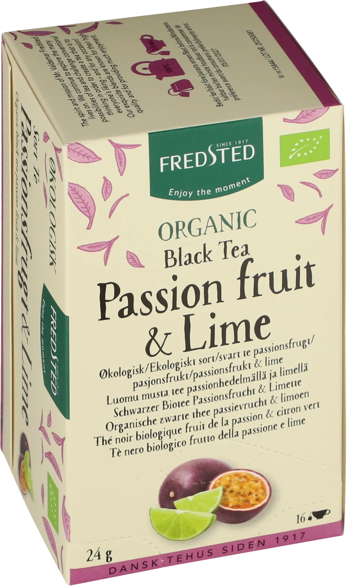 Svart te Passionsfrukt & lime 16-pack Eko