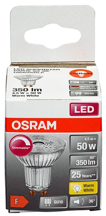 Lyspære Led Spot Par16 50 Dim Gu10 Osram