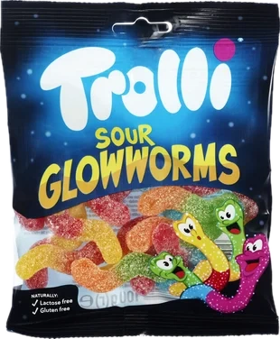Trolli Sour Glowworms 100 g