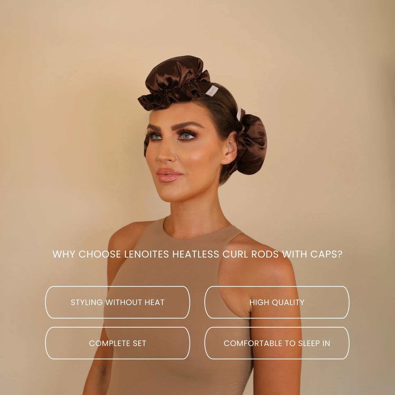 Lenoites Heatless Curling Rods with Caps 3-Pack Set