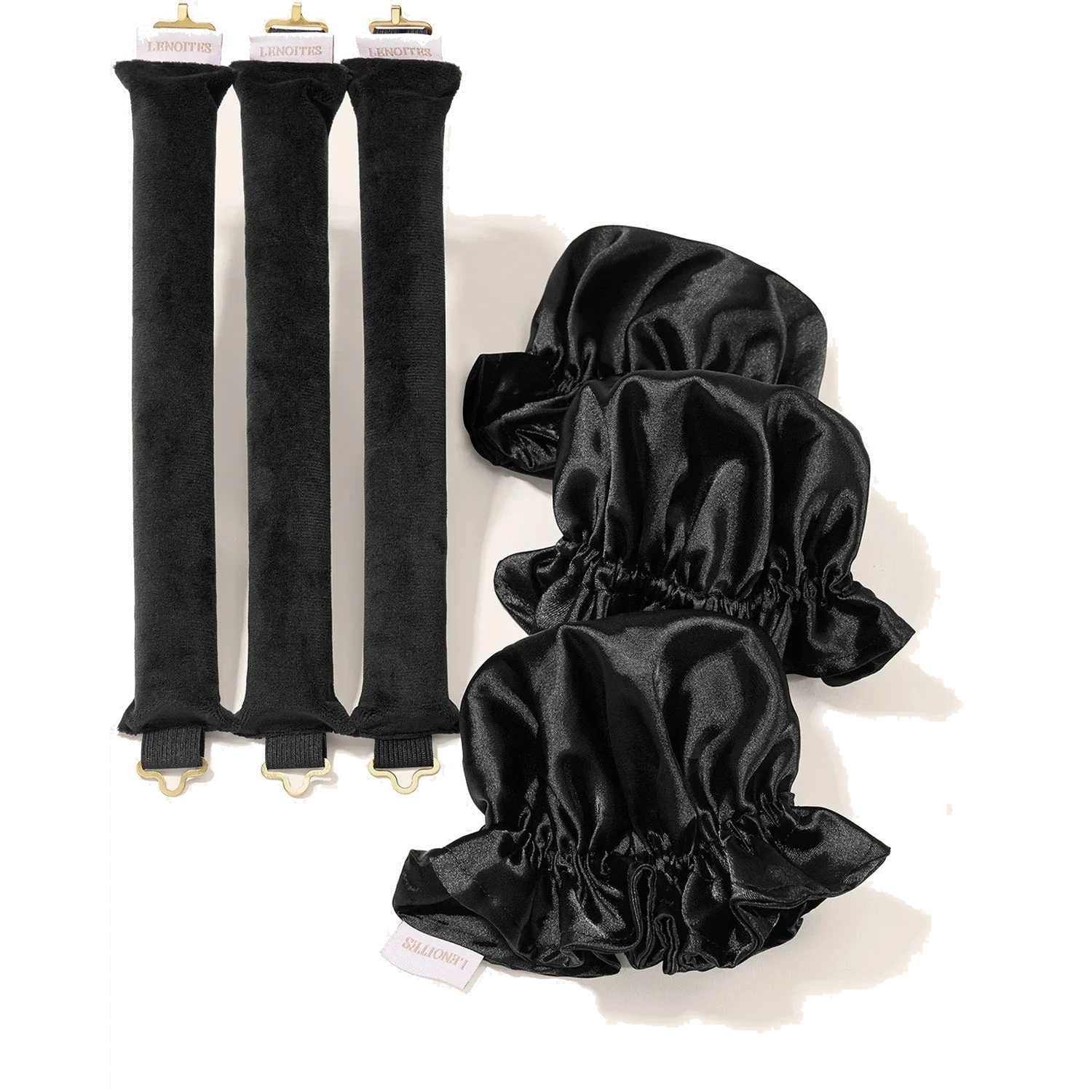 Lenoites Heatless Curling Rods with Caps 3-Pack Set