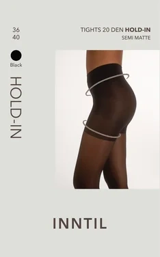 Tights, 20 Den Hold-in, Black, 36-40