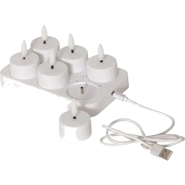 Värmeljus LED Flamme Charge Vit