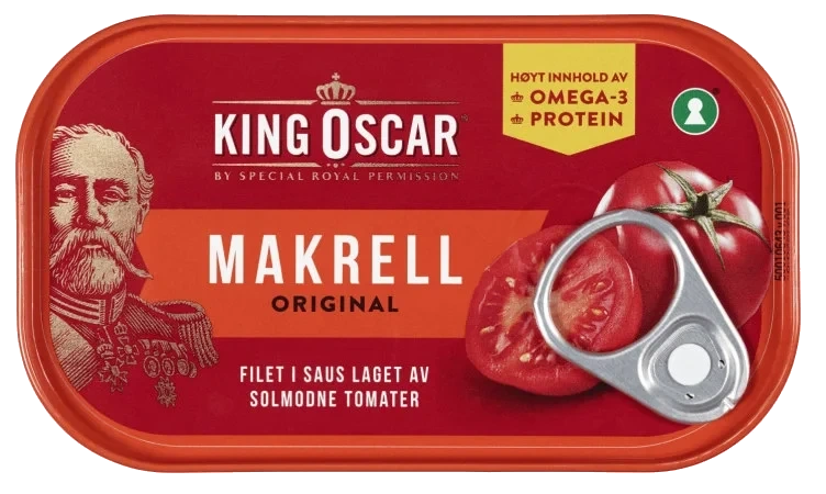 Makrellfilet Skinnfri I Tomat 110g King Oscar