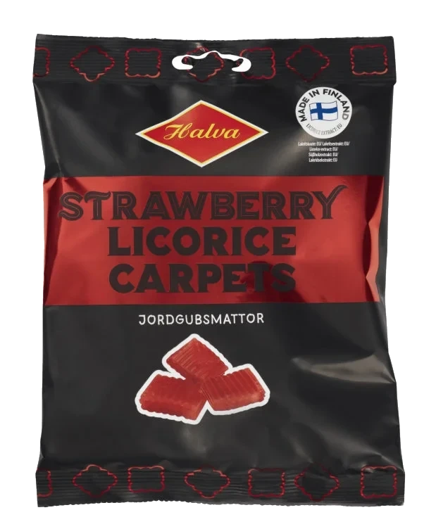 Licorice Carpets Strawberry 125g Halva