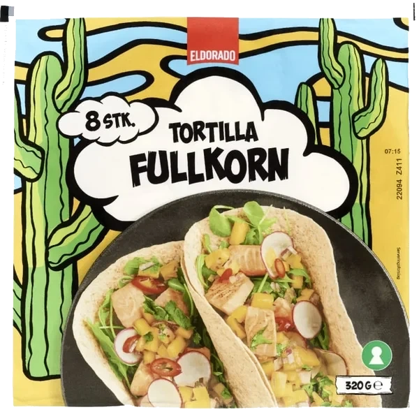 Tortilla Soft Fullkorn 20cm 8stk 320g
