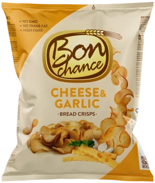 Brødchips med Ost og Hvitløksmak 120g Bon Chance