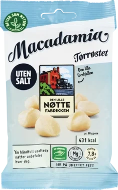Dln Macadamia uten Salt 60g 10stk