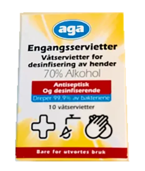 Våtservietter 70% Alkohol 10stk
