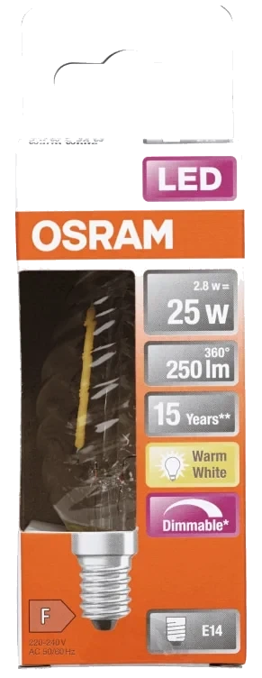 Led Lyspære Cl Bw 25 Klar E14 Dim Osram