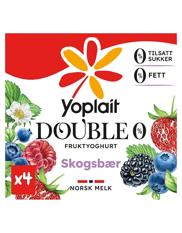 Yoplait Double Skogsbær 4x125g
