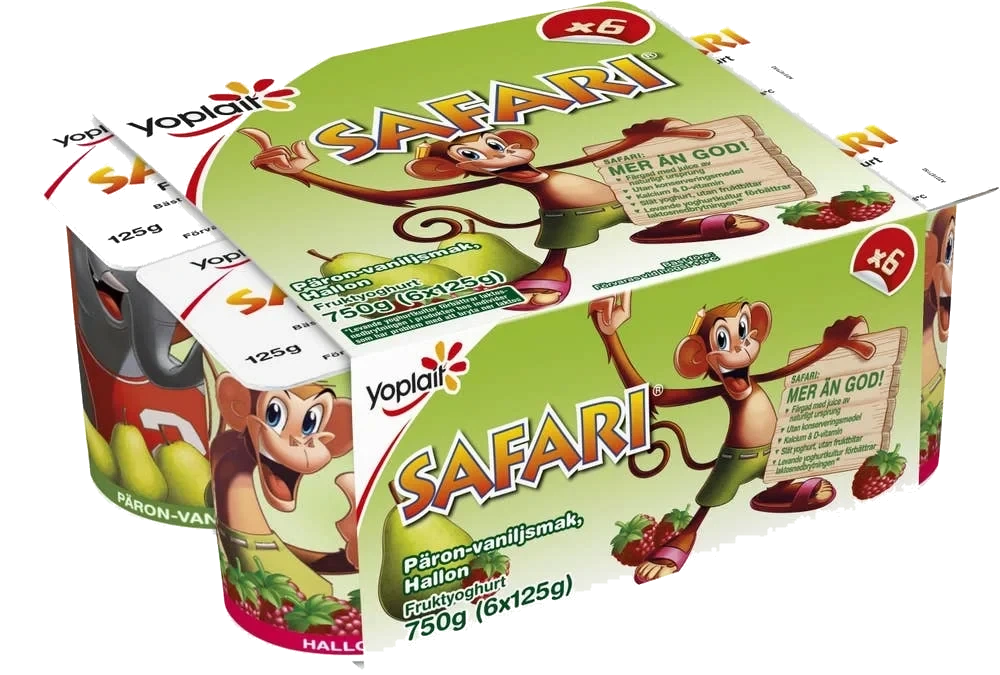 Safari Yoghurt Hallon & Päron/Vanilj 3,1% 6-p