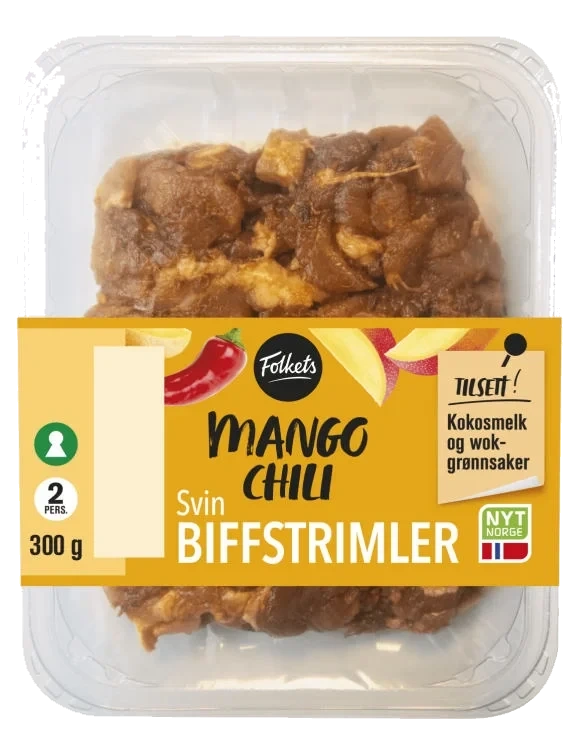 Svin Biffstrimler Mango Chili 300g Folkets