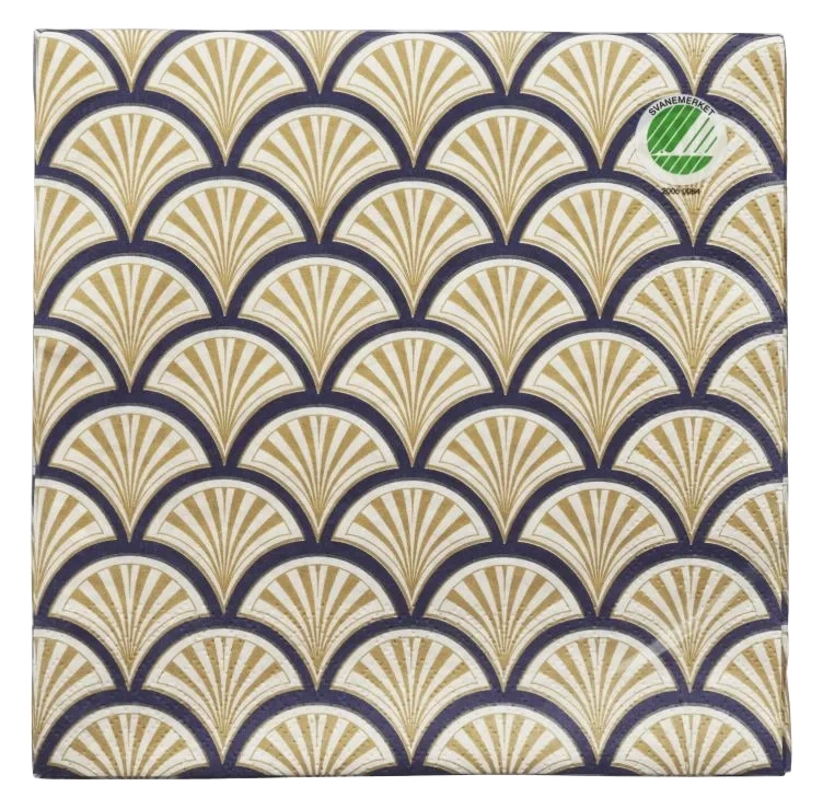 Serviett Lunsj Art Deco Vifte 20stk Unik