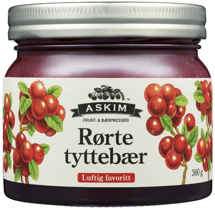 Rørte Tyttebær 360g Askim Frukt og Bærpresseri