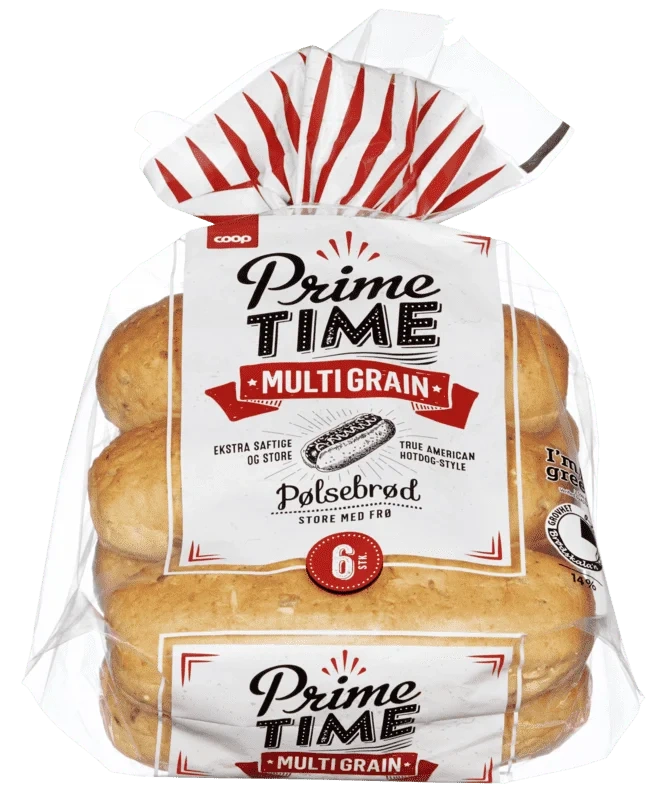 Coop Prime Time Pølsebrød Multigrain 420g