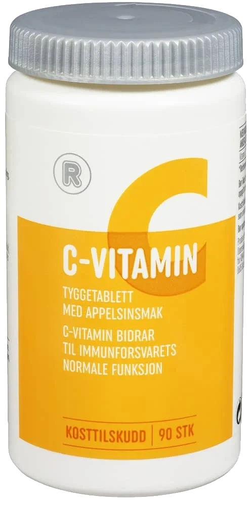 C-Vitamin 200 mg Tyggetablett med appelsinsmak, 90 stk