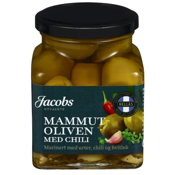 Oliven Mammut m/chili 300g Jacobs Utvalgte